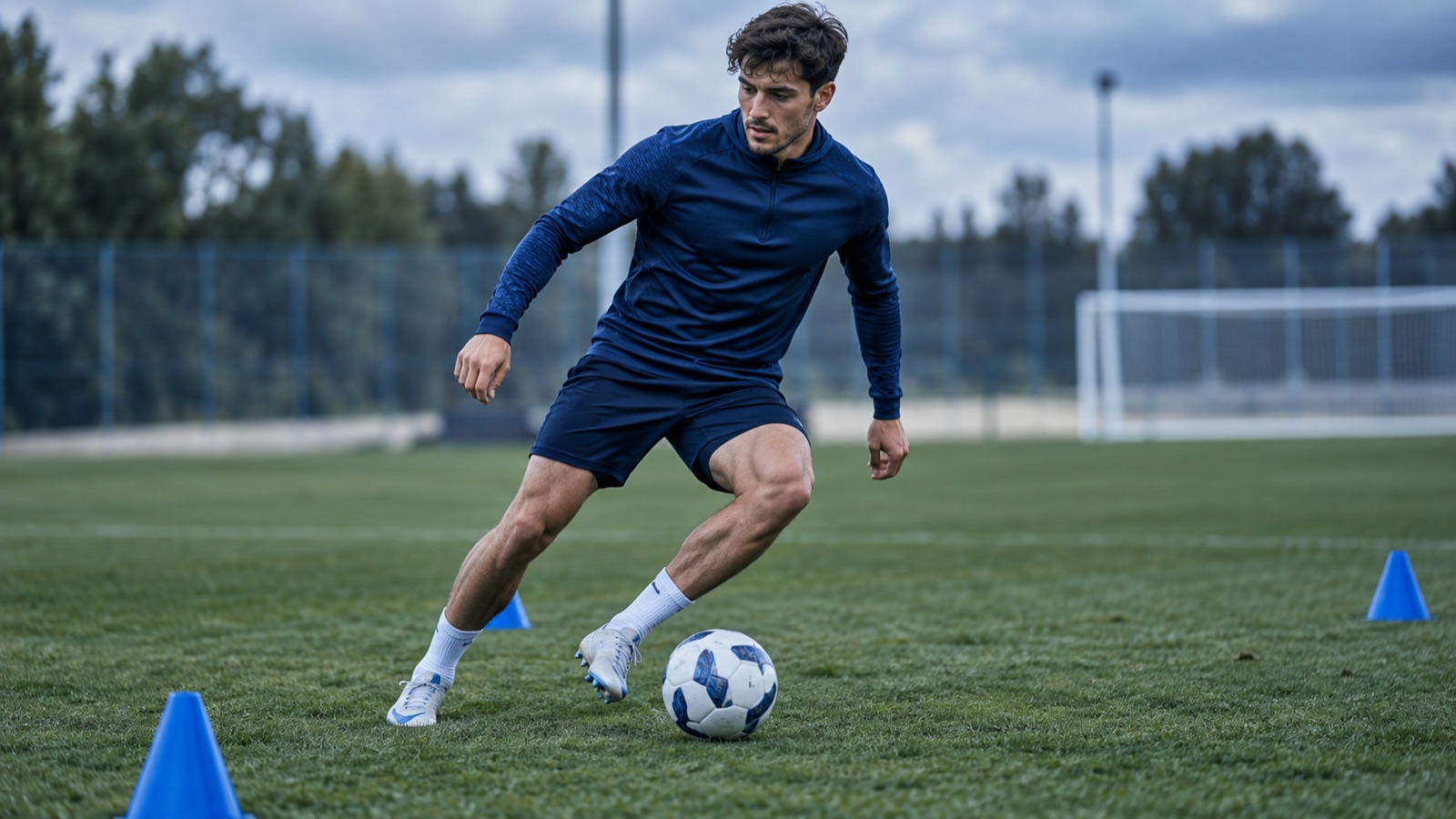 Fußballtraining auf dem Rasen